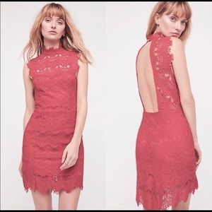 Free People Backless Lace Dress Orange XS